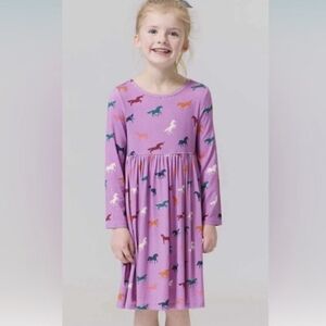 Pink Chicken Purple Dress with Horse Print
